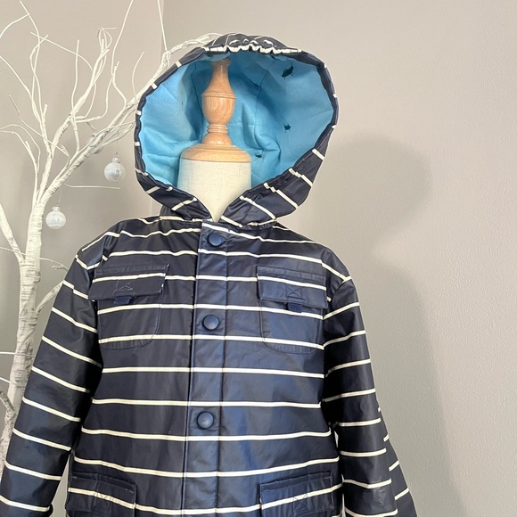 Janie and Jack Navy Striped Raincoat - Picture 2 of 3